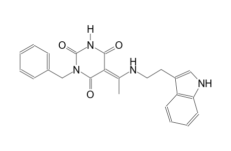 (5E)-1-benzyl-5-(1-{[2-(1H-indol-3-yl)ethyl]amino}ethylidene)-2,4,6(1H,3H,5H)-pyrimidinetrione