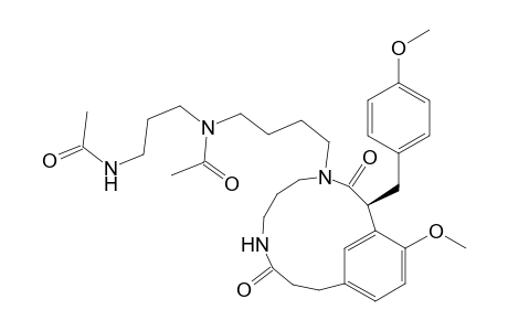 Acetamide, N-[3-(acetylamino)propyl]-N-[4-[15-methoxy-2-[(4-methoxyphenyl)methyl]-3,9-dioxo-4,8-diazabicyclo[10.3.1]hexadeca-1(16),12,14-trien-4-yl]b utyl]-, (S)-