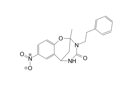 9-methyl-4-nitro-10-(2-phenylethyl)-8-oxa-10,12-diazatricyclo[7.3.1.0²,⁷]trideca-2,4,6-trien-11-one