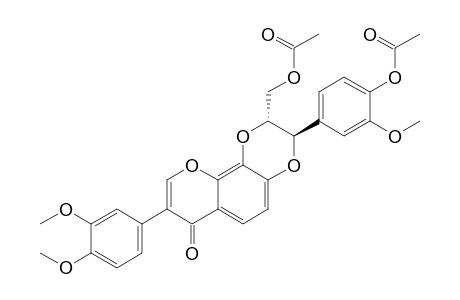 7H-Pyrano[2,3-f]-1,4-benzodioxin-7-one, 3-[4-(acetyloxy)-3-methoxyphenyl]-2-[(acetyloxy)methyl]-8-(3,4-dimethoxyphenyl)-2,3-dihydro-, trans-(.+-.)-