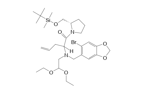 (2R)-2-[N-(2-Bromo-4,5-dimethylenedioxyphenyl)methyl]-N-(2,2-diethoxyethyl)aminopent-4-enoic acid [(2S)-tert-butyldimethylsiloxymethylpyrrolidinyl]amide