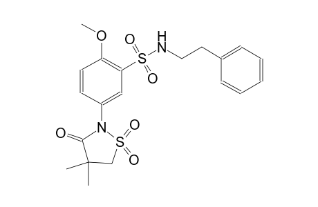 benzenesulfonamide, 5-(4,4-dimethyl-1,1-dioxido-3-oxo-2-isothiazolidinyl)-2-methoxy-N-(2-phenylethyl)-