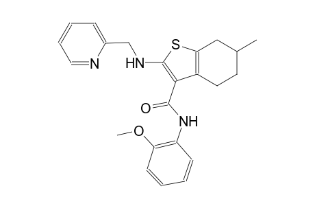 benzo[b]thiophene-3-carboxamide, 4,5,6,7-tetrahydro-N-(2-methoxyphenyl)-6-methyl-2-[(2-pyridinylmethyl)amino]-