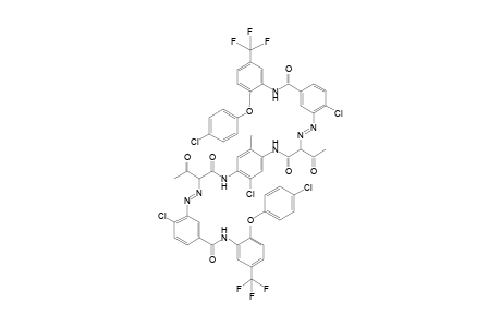 3-Amino-4-chloro-2'-(4-chlorophenoxy)-5'-trifluoromethylbenzanilide -> n,n'-(2-chloro-5-methyl-1,4-phenylene)-bis(acetoacetamide)