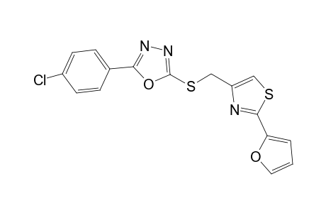 2-(4-Chlorophenyl)-5-({[2-(furan-2-yl)-1,3-thiazol-4-yl]methyl}sulfanyl)-1,3,4-oxadiazole