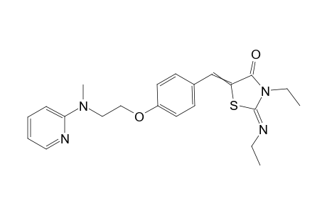 5-{[4-[2-[N-methyl-N-(2-pyridyl)]amino]ethoxy]phenylmethylene}-3-ethyl-2-thiazolidin-4-one