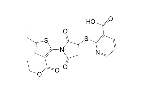 2-({1-[3-(ethoxycarbonyl)-5-ethyl-2-thienyl]-2,5-dioxo-3-pyrrolidinyl}sulfanyl)nicotinic acid