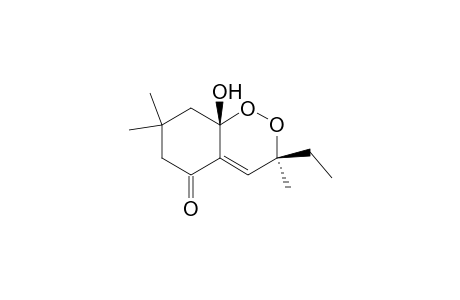 1,2-Benzodioxin-5(3H)-one, 3-ethyl-6,7,8,8a-tetrahydro-8a-hydroxy-3,7,7-trimethyl-, trans-