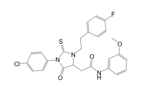 2-[1-(4-chlorophenyl)-3-[2-(4-fluorophenyl)ethyl]-5-keto-2-thioxo-imidazolidin-4-yl]-N-(3-methoxyphenyl)acetamide