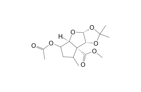 2,3-(Isopropylidenedioxy)-4-methyl-3a-methoxycarbonyl-6-acetoxy-cyclopenta[b]tetrahydrofuran