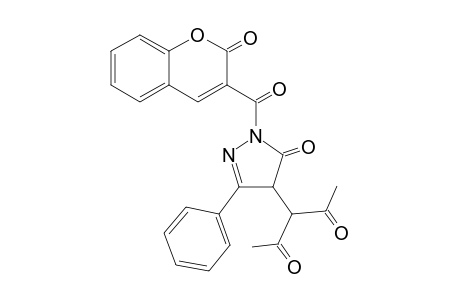 3-(5-Oxo-1-(2-oxo-2H-chromene-3-carbonyl)-3-phenyl-4,5-dihydro-1H-pyrazol-4-yl)pentane-2,4-dione