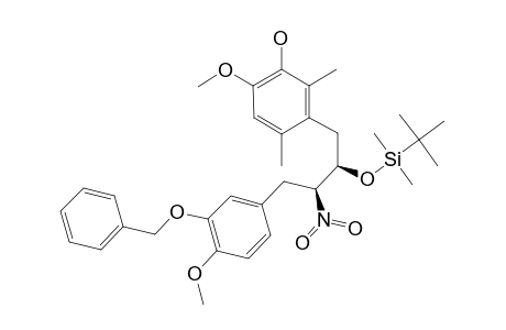 ERYTHRO-4-(3-BENZYLOXY-4-METHOXYPHENYL)-2-TERT.-BUTYLDIMETHYLSILYLOXY-1-(3-HYDROXY-4-METHOXY-2,6-DIMETHYLPHENYL)-3-NITROBUTANE