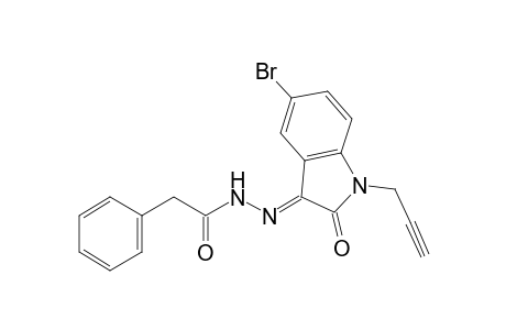 N-[(E)-(5-bromanyl-2-oxidanylidene-1-prop-2-ynyl-indol-3-ylidene)amino]-2-phenyl-ethanamide