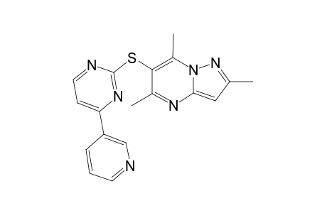 Pyrazolo[1,5-a]pyrimidine, 2,5,7-trimethyl-6-(4-pyridin-3-yl-pyrimidin-2-ylsulfanyl)-