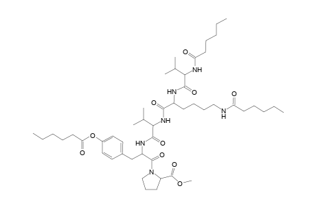 L-Proline, 1-[O-(1-oxohexyl)-N-[N-[N6-(1-oxohexyl)-N2-[N-(1-oxohexyl)-L-valyl]-L-lysyl]-L-valyl]-L-tyrosyl]-, methyl ester