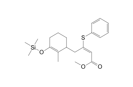 Methyl 3-(phenylthio)-4-(3-(trimethylsilyoxy)-2-methyl-2-cyclohexenyl)but-2-enoate