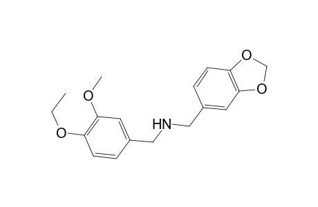 (2H-1,3-benzodioxol-5-ylmethyl)[(4-ethoxy-3-methoxyphenyl)methyl]amine