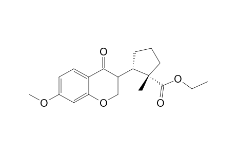 Cyclopentanecarboxylic acid, 2-(3,4-dihydro-7-methoxy-4-oxo-2H-1-benzopyran-3-yl)-1-methyl-, ethyl ester, (1.alpha.,2.alpha.)-(.+-.)-