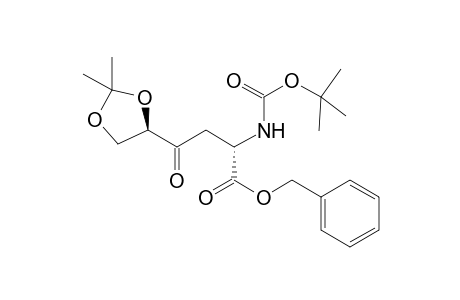 Benzyl (2S,5R)-2-[(tert-butoxycarbonyl)amino]-5,6-isopropylidenedioxy-4-oxohexanoate