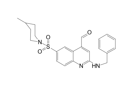 2-(benzylamino)-6-[(4-methyl-1-piperidinyl)sulfonyl]-4-quinolinecarbaldehyde