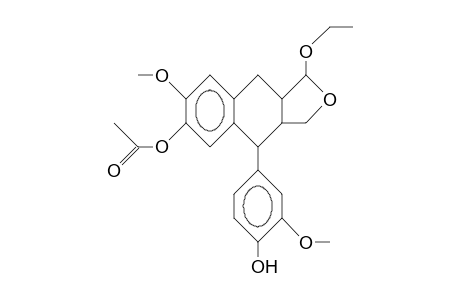 6-Acetoxy-1-ethoxy-4-(4-hydroxy-3-methoxy-phenyl)-7-methoxy-1,3,4,9-tetrahydro-naphtho(2,3-C)furan