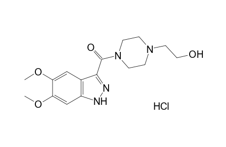 4-[(5,6-dimethoxy-1H-indazol-3-yl)carbonyl]-1-piperazineethanol, monohydrochloride