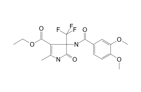 1H-Pyrrole-3-carboxylic acid, 4-[(3,4-dimethoxybenzoyl)amino]-4,5-dihydro-2-methyl-5-oxo-4-(trifluoromethyl)-, ethyl ester