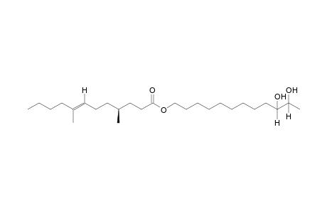 Plucheasesquiterpenyl ester [4,8-Dimethyl dodeca-7Z-enyl-9'.alpha.,10'-,alpha.-dihydroxyundecan-1'-oate