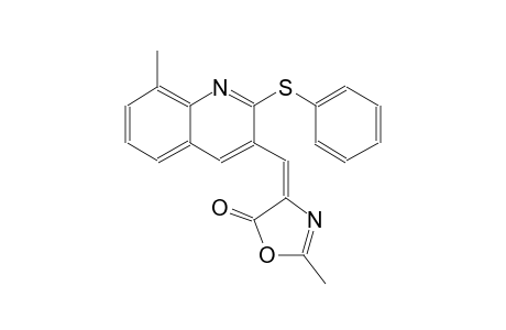 5(4H)-oxazolone, 2-methyl-4-[[8-methyl-2-(phenylthio)-3-quinolinyl]methylene]-, (4E)-
