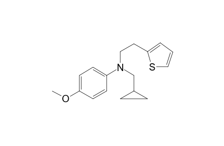 N-(Cyclopropylmethyl)-4-methoxy-N-[2-(thiophen-2-yl)ethyl]aniline