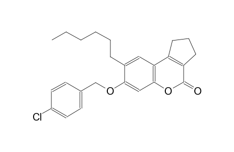 cyclopenta[c][1]benzopyran-4(1H)-one, 7-[(4-chlorophenyl)methoxy]-8-hexyl-2,3-dihydro-