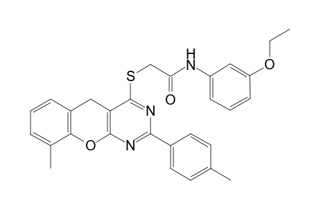 Acetamide, N-(3-ethoxyphenyl)-2-[[9-methyl-2-(4-methylphenyl)-5H-[1]benzopyrano[2,3-d]pyrimidin-4-yl]thio]-
