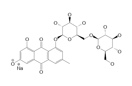 SODIUM-EMODIN-1-O-BETA-GENTIOBIOSIDE;POST-ALKALI-TITRATION