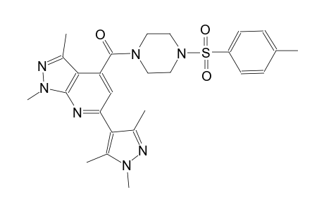 1,3-dimethyl-4-({4-[(4-methylphenyl)sulfonyl]-1-piperazinyl}carbonyl)-6-(1,3,5-trimethyl-1H-pyrazol-4-yl)-1H-pyrazolo[3,4-b]pyridine