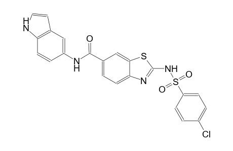 6-benzothiazolecarboxamide, 2-[[(4-chlorophenyl)sulfonyl]amino]-N-(1H-indol-5-yl)-