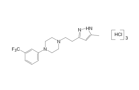 1-[2-(5-METHYLPYRAZOL-3-YL)ETHYL]-4-(alpha,alpha,alpha-TRIFLUORO-m-TOLYL)PIPERAZINE, TRIHYDROCHLORIDE