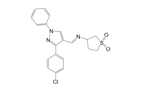 N-{(E)-[3-(4-chlorophenyl)-1-phenyl-1H-pyrazol-4-yl]methylidene}tetrahydro-3-thiophenamine 1,1-dioxide