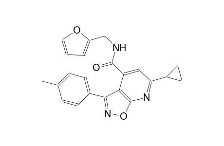 isoxazolo[5,4-b]pyridine-4-carboxamide, 6-cyclopropyl-N-(2-furanylmethyl)-3-(4-methylphenyl)-