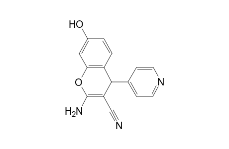 2-Amino-7-hydroxy-4-(4-pyridinyl)-4H-chromene-3-carbonitrile