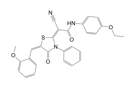 (2E)-2-cyano-N-(4-ethoxyphenyl)-2-[(5E)-5-(2-methoxybenzylidene)-4-oxo-3-phenyl-1,3-thiazolidin-2-ylidene]ethanamide
