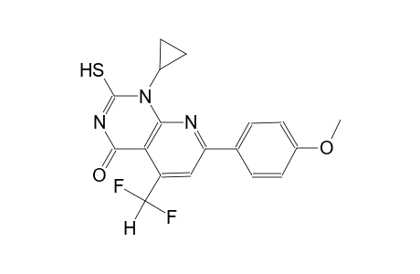 pyrido[2,3-d]pyrimidin-4(1H)-one, 1-cyclopropyl-5-(difluoromethyl)-2-mercapto-7-(4-methoxyphenyl)-