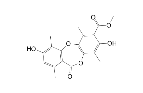 11H-Dibenzo[b,e][1,4]dioxepin-7-carboxylic acid, 3,8-dihydroxy-1,4,6,9-tetramethyl-11-oxo-, methyl ester