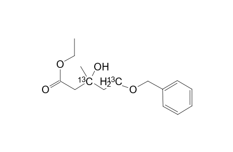 Ethyl [3,5-(13)C2]-5-(benzyloxy)-3-hydroxy-3-methylpentanoate