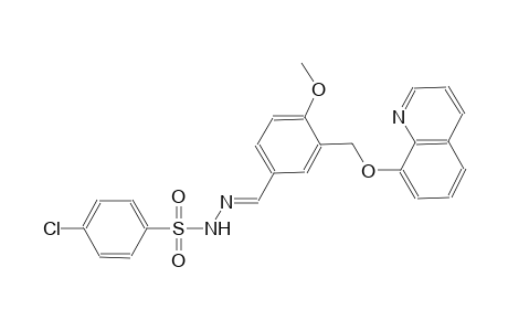 4-chloro-N'-((E)-{4-methoxy-3-[(8-quinolinyloxy)methyl]phenyl}methylidene)benzenesulfonohydrazide