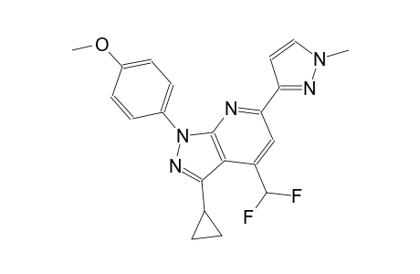 1H-pyrazolo[3,4-b]pyridine, 3-cyclopropyl-4-(difluoromethyl)-1-(4-methoxyphenyl)-6-(1-methyl-1H-pyrazol-3-yl)-