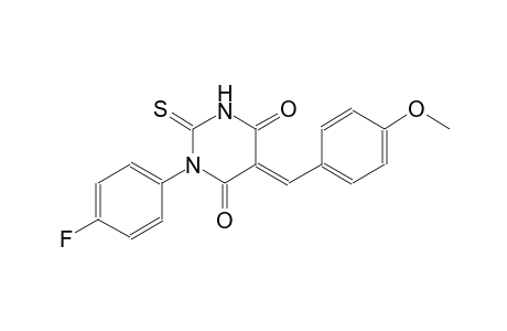 (5E)-1-(4-fluorophenyl)-5-(4-methoxybenzylidene)-2-thioxodihydro-4,6(1H,5H)-pyrimidinedione