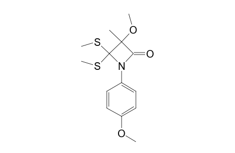 3-METHOXY-1-(PARA-METHOXYPHENYL)-3-METHYL-4,4-BIS-(METHYLTHIO)-2-AZETIDINONE