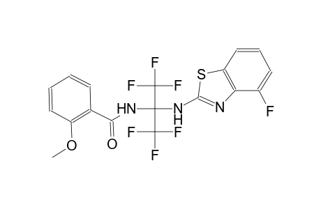2-methoxy-N-[2,2,2-trifluoro-1-[(4-fluoro-1,3-benzothiazol-2-yl)amino]-1-(trifluoromethyl)ethyl]benzamide