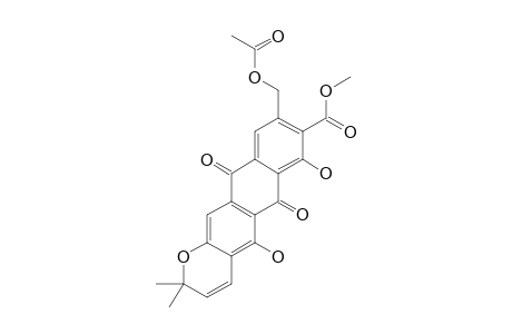 LAURENTIQUINONE-C;METHYL-9-(ETHANOYLOXYMETHYL)-5,7-DIHYDROXY-2,2-DIMETHYL-6,11-DIOXO-6,11-DIHYDRO-2H-ANTHRA-[2,3-B]-PYRAN-8-CARBOXYLATE