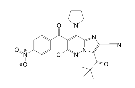 6-Chloro-7-(4-nitrobenzoyl)-3-pivaloyl-8-(pyrrolidin-1-yl)imidazo[1,2-b]pyridazine-2-carbonitrile